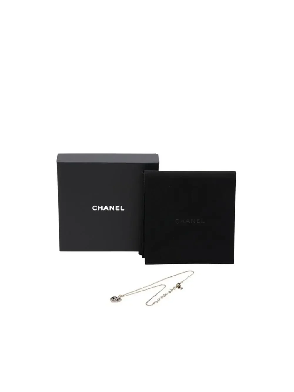 Chanel Cc Logo Heart Pendant Necklace #327493C11B
